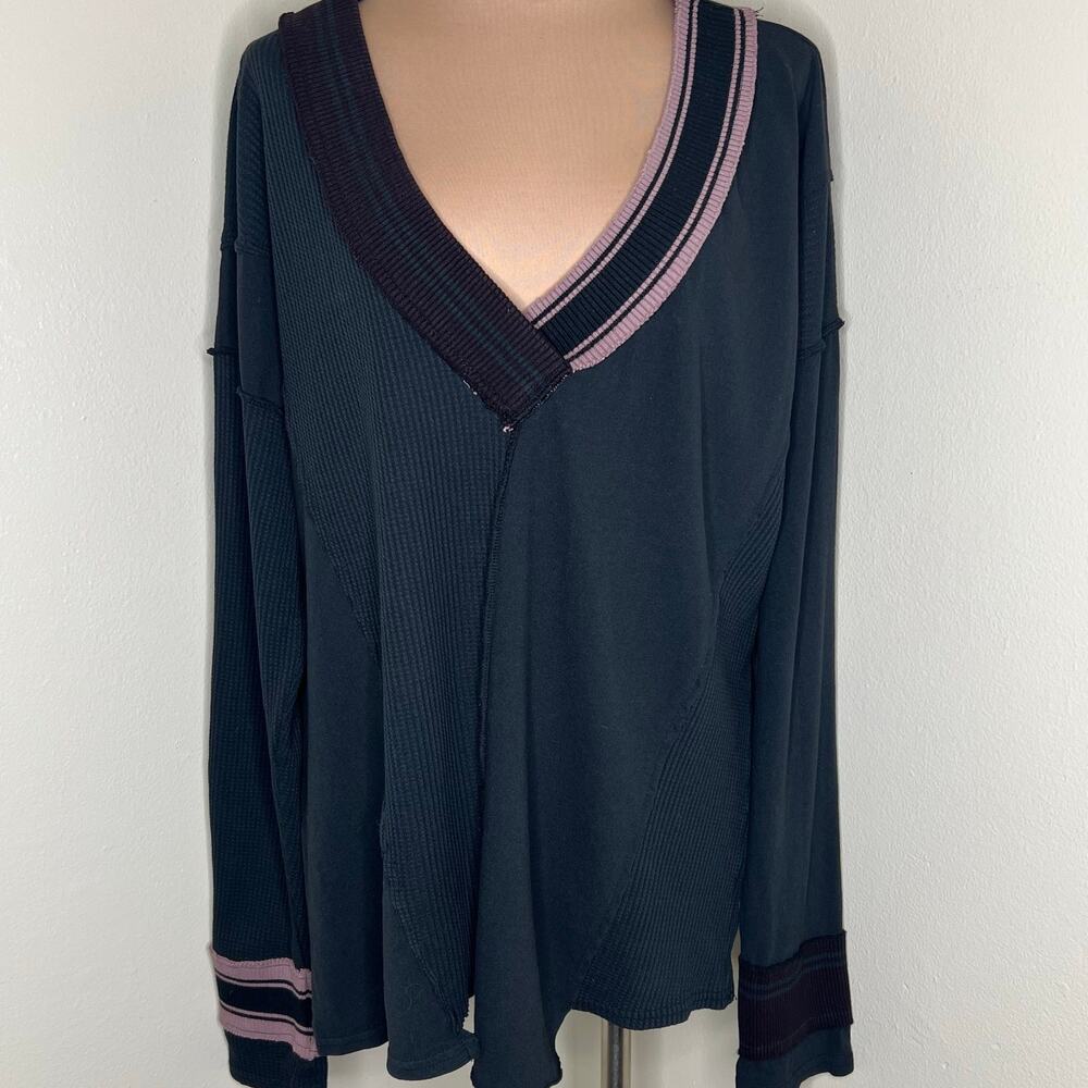 BDG Urban Outfitters Thermal Top Medium Womens Waffle Knit Sweater Relaxed Slit